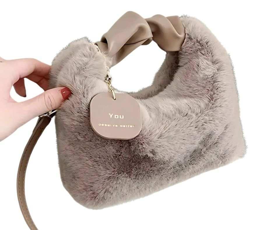 Winter Plush Fur Crossbody Handbag - Trendy & Cozy for Women - WCB011