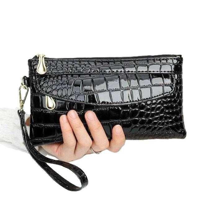 Crocodile Pattern PU Wallet | Women's Zipper Coin & Card Holder - BagsClub