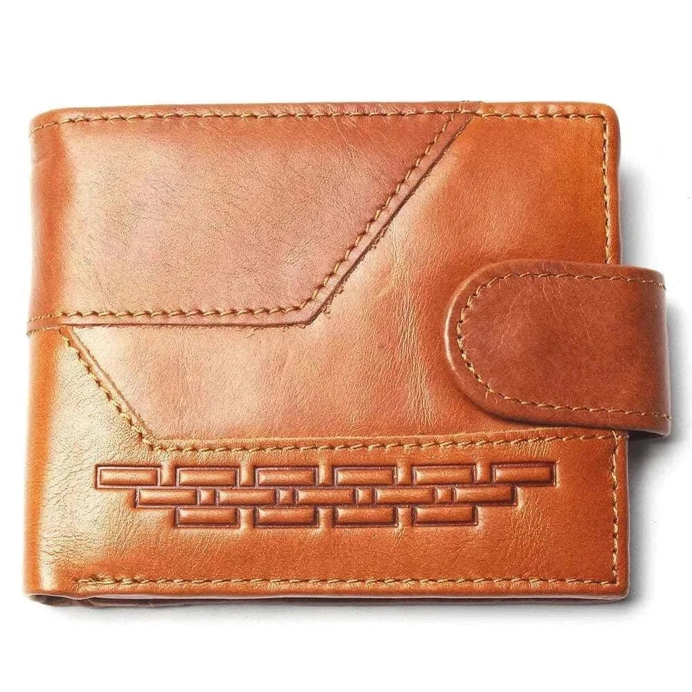 Geometric mosaic style men's coin purse in genuine leather.