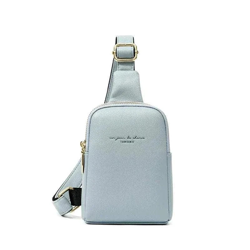 Trendy diagonal leather crossbody bag for women, compact and stylish design with adjustable strap.