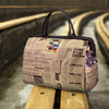 Vintage Newspaper Print Waterproof Travel Handbag for Women - BagsClub