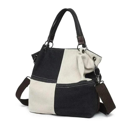 Canvas retro bag, stylish and spacious women's hand/shoulder accessory, minimalist design, durable high-quality canvas, 29x31cm.