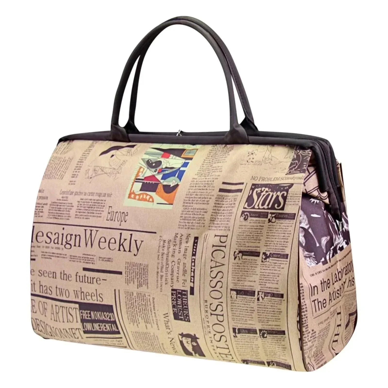 Vintage Newspaper Print | Women's Travel Accessories - WSH010