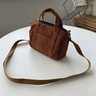 Handbag Leisure Women Canvas Small Shoulder Bag | Vintage Corduroy - BagsClub