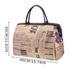 Vintage Newspaper Print Waterproof Travel Handbag for Women - BagsClub