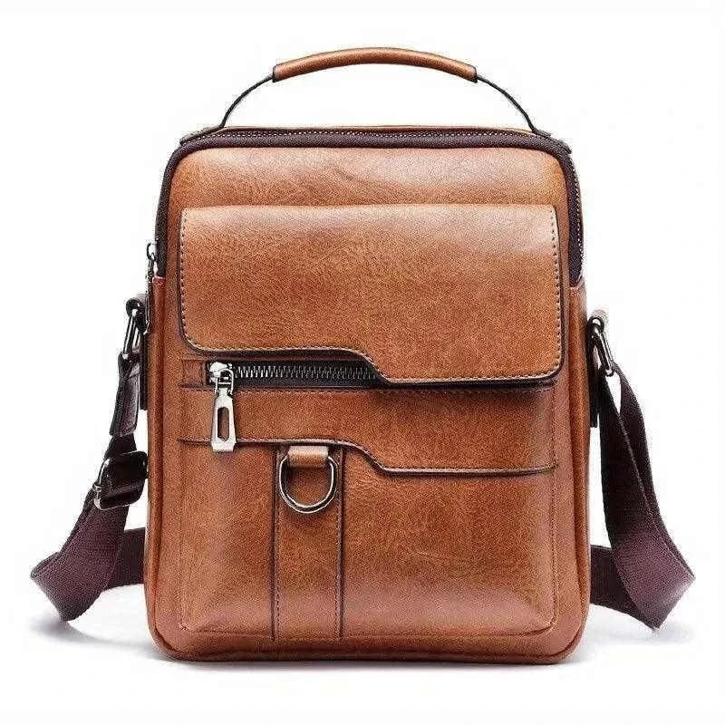 Brand Men’s Shoulder Bag - PU Leather Flap Crossbody - BagsClub