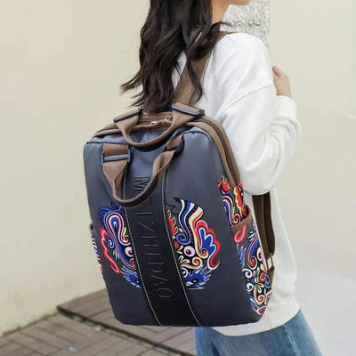 Fashion Designer Canvas Backpack - Women's Stylish School Bag