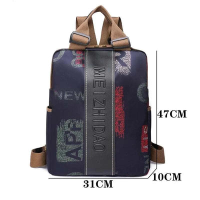 Fashion Designer Canvas Backpack - Women's Stylish School Bag