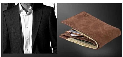 Leather Wallet with Zipper, Card Holder and Coin Pocket - BagsClub