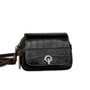 Mini crocodile pattern shoulder bag with flap closure and detachable chain strap.